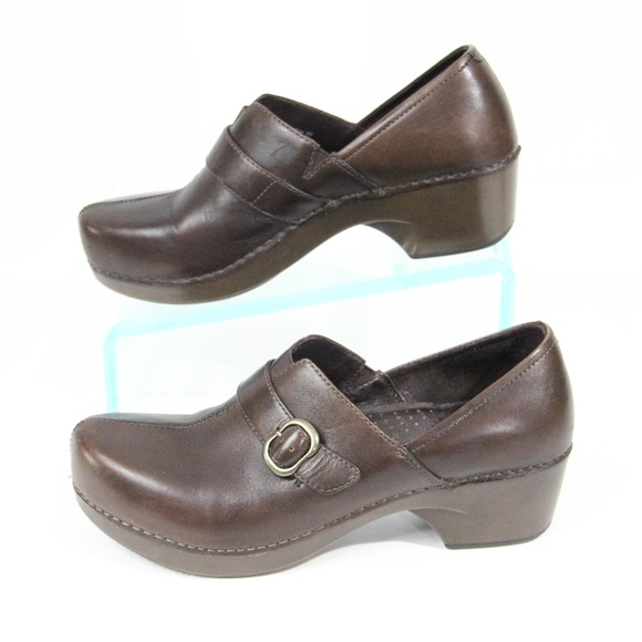 Dansko Brown Leather Clogs Women Shoe Chunky Heel Platform EU 41 - Picture 7 of 10